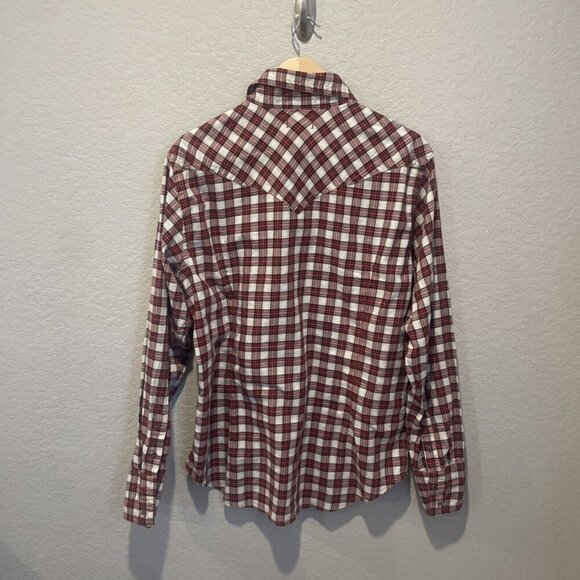 Guess Jeans Men's XL Red Flannel Plaid Western Shirt Button Long Sleeve - Picture 7 of 10